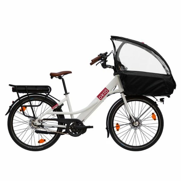 VÉLO CARGO COMPACT ÉLECTRIQUE - FAMILÉÖ 7 VITESSES BLANC + ACCESSOIRES ENFANT 1 VÉLO CARGO COMPACT ÉLECTRIQUE - FAMILÉÖ 7 VITESSES BLANC + ACCESSOIRES ENFANT