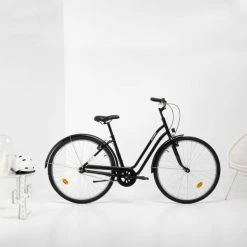 VÉLO DE VILLE ELOPS 100 CADRE BAS NOIR -Vélos éLectriques Soldes velo de ville elops 100 cadre bas noir 4 600x600 1