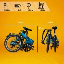 VELO PLIANT A ASSISTANCE ELECTRIQUE TILT 500 GRIS NOIR -Vélos éLectriques Soldes velo pliant a assistance electrique tilt 500 bleu 2 600x600 1