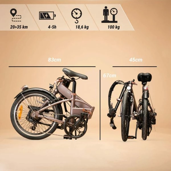 VELO PLIANT A ASSISTANCE ELECTRIQUE TILT 500 TAUPE 3 VELO PLIANT A ASSISTANCE ELECTRIQUE TILT 500 TAUPE – Image 3