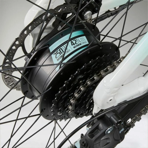 VÉLO VTT ÉLECTRIQUE E-ST100 FEMME BLANC 27''5 6 VÉLO VTT ÉLECTRIQUE E-ST100 FEMME BLANC 27''5 – Image 6